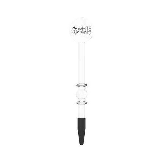 White Rhino Glass Dab Tool with Spinner Disc Carb Cap