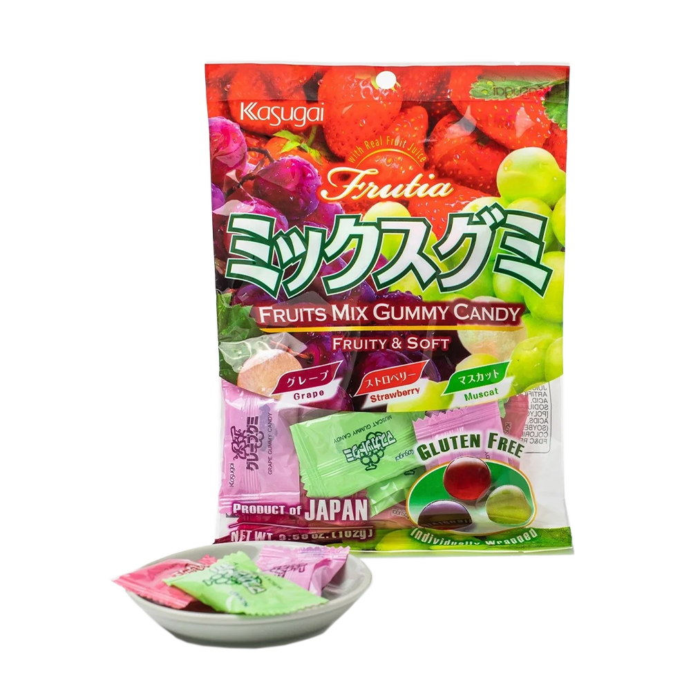 Kasugai Grape Strawberry Muscat Gummies (Japan)