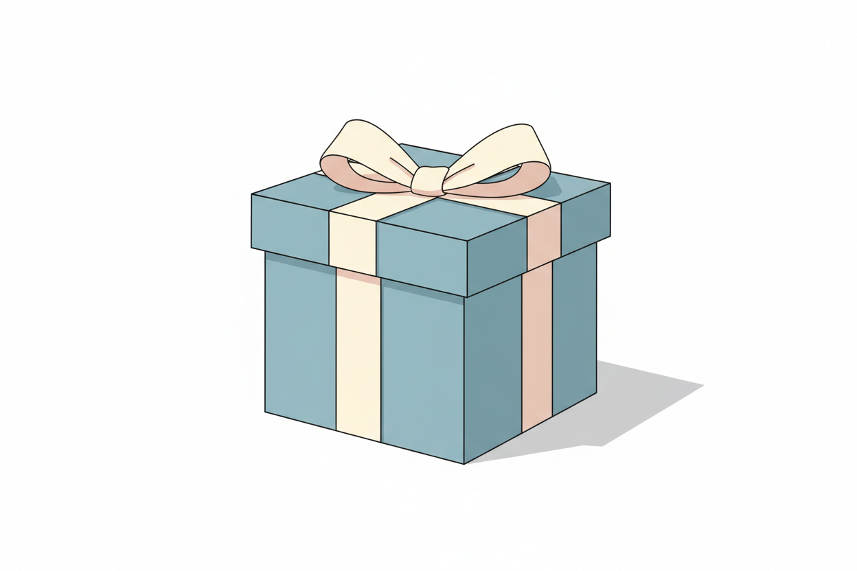 simple illustrated gift box